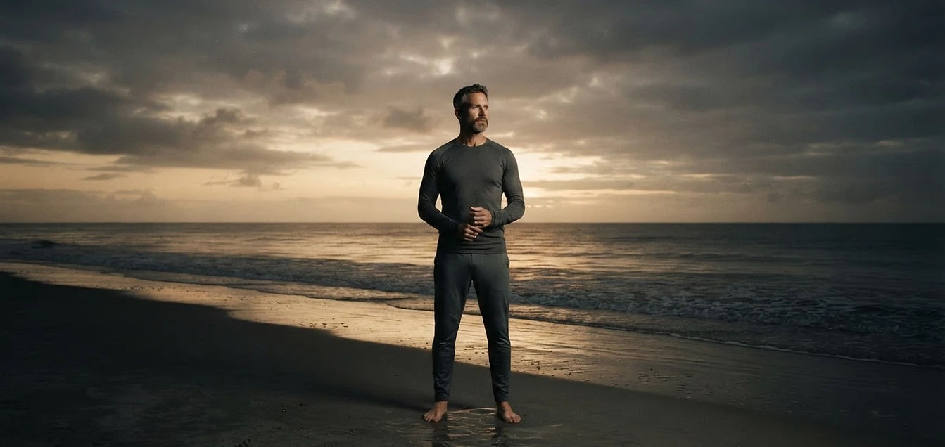 Tom Brady in quiet reflection at dawn
